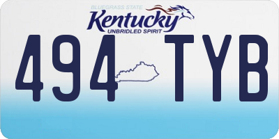 KY license plate 494TYB