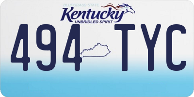 KY license plate 494TYC