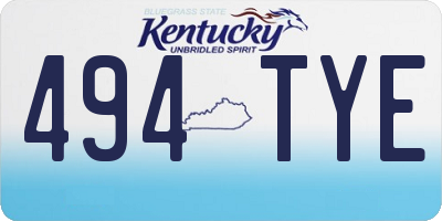 KY license plate 494TYE