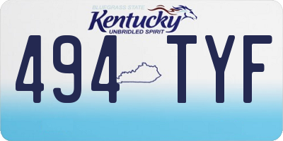 KY license plate 494TYF