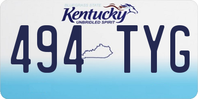KY license plate 494TYG