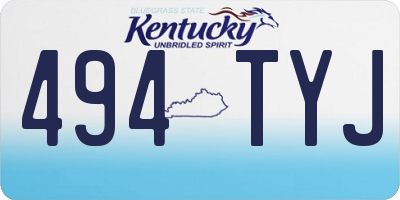 KY license plate 494TYJ