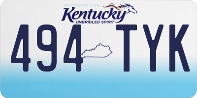 KY license plate 494TYK