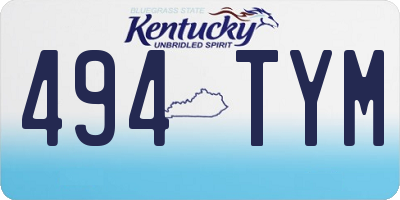 KY license plate 494TYM