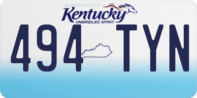KY license plate 494TYN