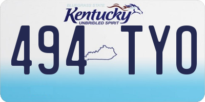 KY license plate 494TYO