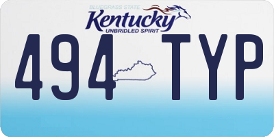 KY license plate 494TYP