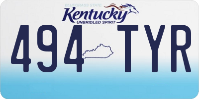 KY license plate 494TYR