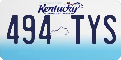 KY license plate 494TYS