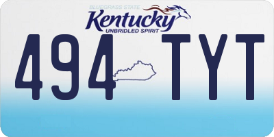 KY license plate 494TYT