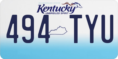 KY license plate 494TYU