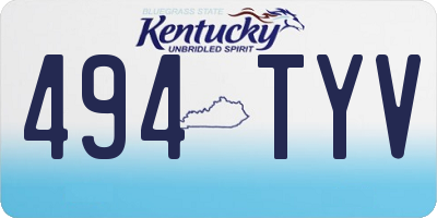 KY license plate 494TYV