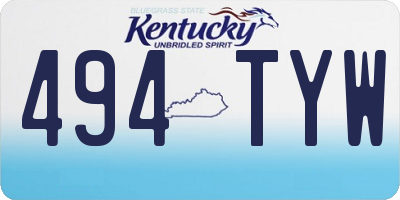 KY license plate 494TYW