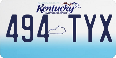 KY license plate 494TYX