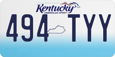 KY license plate 494TYY