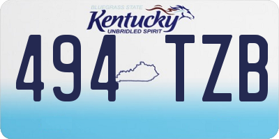 KY license plate 494TZB