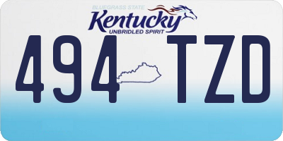 KY license plate 494TZD