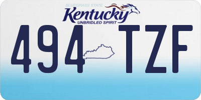 KY license plate 494TZF