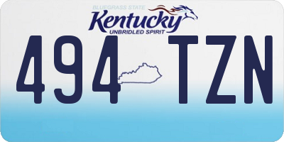 KY license plate 494TZN