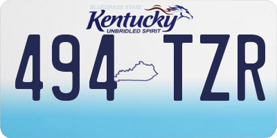 KY license plate 494TZR