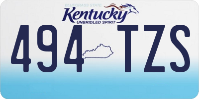 KY license plate 494TZS