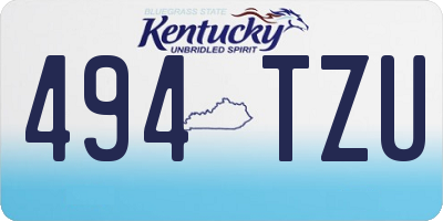 KY license plate 494TZU