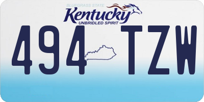 KY license plate 494TZW