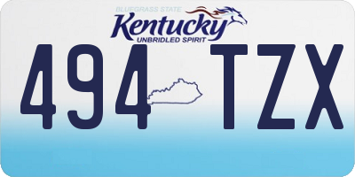 KY license plate 494TZX