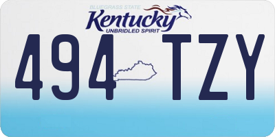 KY license plate 494TZY