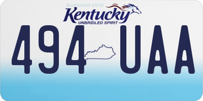 KY license plate 494UAA