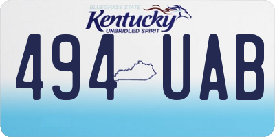 KY license plate 494UAB