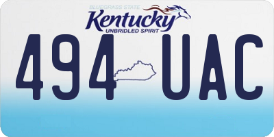 KY license plate 494UAC