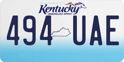 KY license plate 494UAE