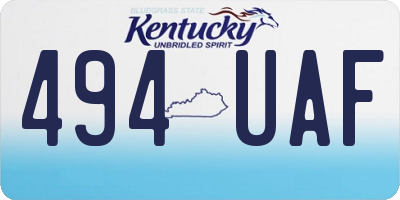 KY license plate 494UAF
