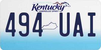 KY license plate 494UAI
