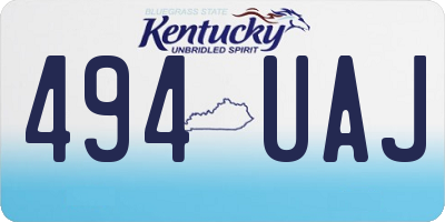 KY license plate 494UAJ