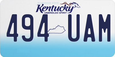 KY license plate 494UAM