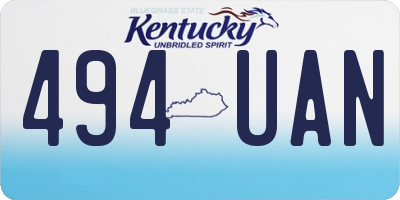 KY license plate 494UAN