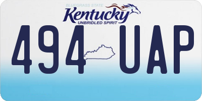 KY license plate 494UAP