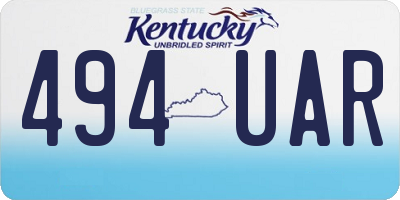 KY license plate 494UAR
