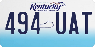 KY license plate 494UAT