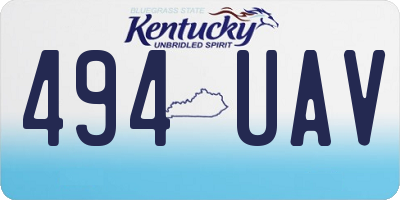 KY license plate 494UAV