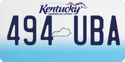 KY license plate 494UBA