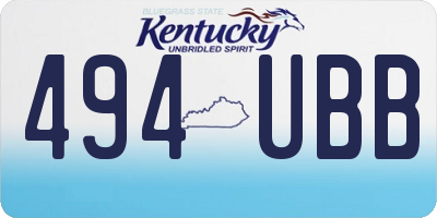 KY license plate 494UBB