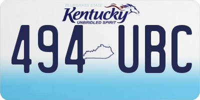 KY license plate 494UBC