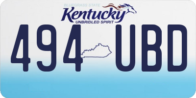 KY license plate 494UBD