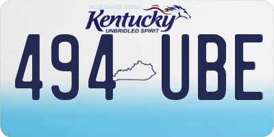 KY license plate 494UBE