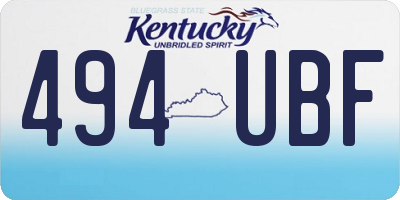 KY license plate 494UBF