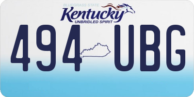 KY license plate 494UBG