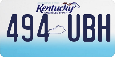 KY license plate 494UBH